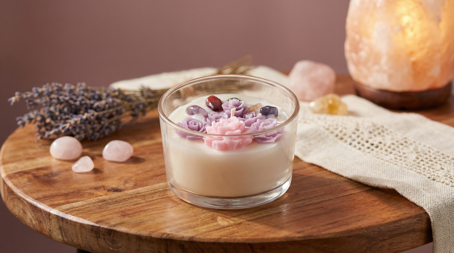 Manifestation Candle – Crystal Energy Edition
