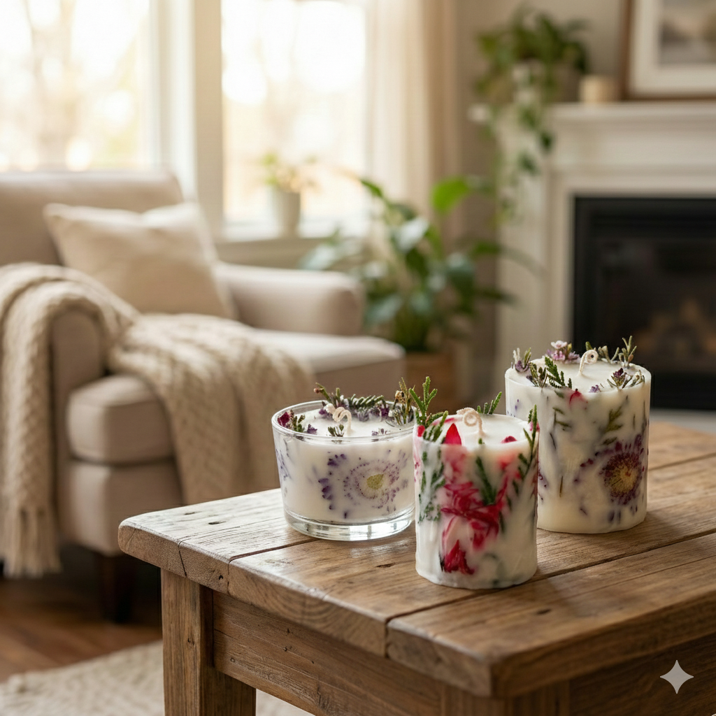 Bloom Dried Flower Candle – Botanical Edition