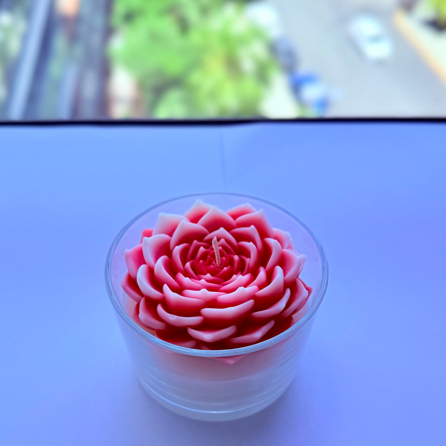 Handmade Peony Carved Candle