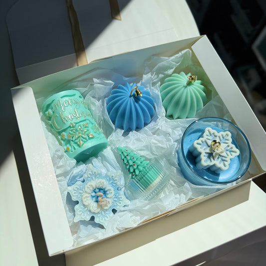 Snowflake Christmas Candle Set - 6 Pieces