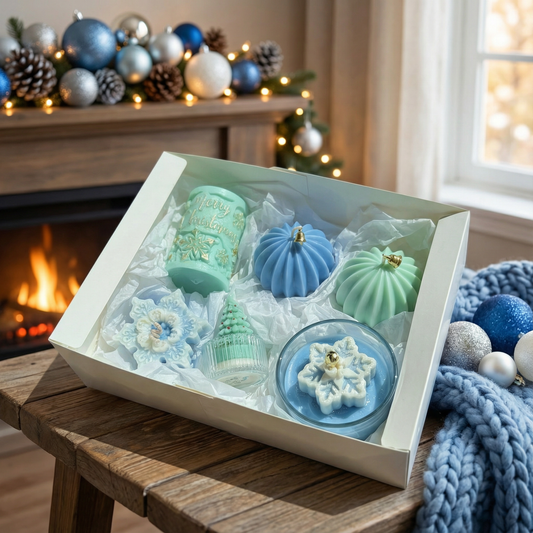 Snowflake Christmas Candle Set - 6 Pieces